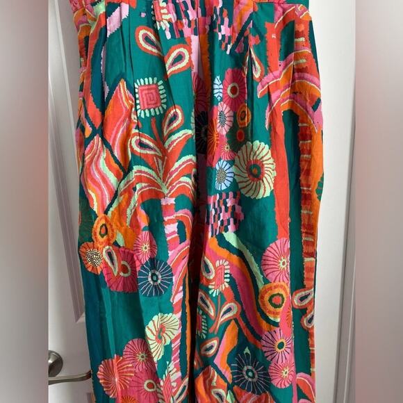FARM RIO Anthropologie Pleated Palm Midi Dress New w/ Tags SOO plus size pockets - Picture 14 of 16